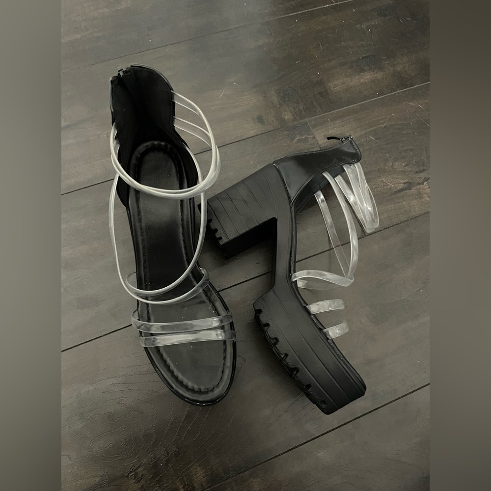 Clear Strapped Platform heels